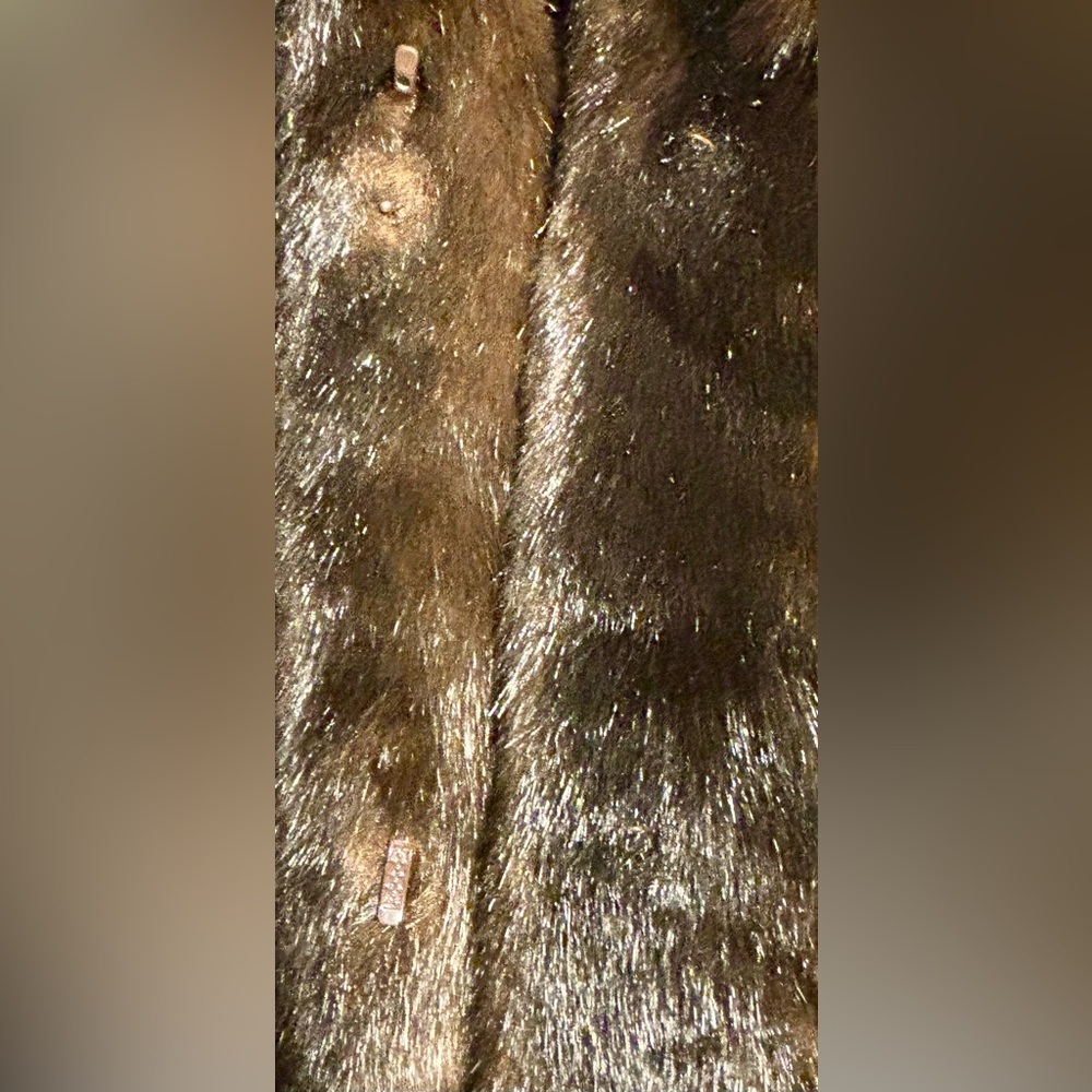 *Vintage* Donnybrook Brand FauxFur Long Hooded Coat Color Dark Brown Size Medium - Picture 6 of 14